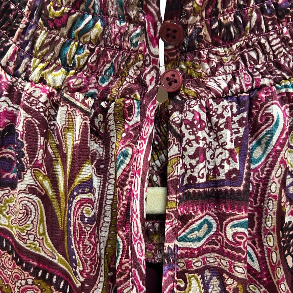 Chico’s Blouse Purple Long Sleeve Top 0 Fits Flowy - Picture 7 of 11